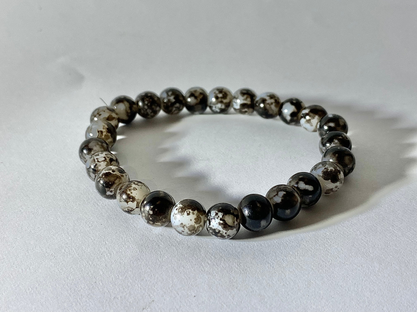 Moon Stone Bracelet (Snow White and black ) colour