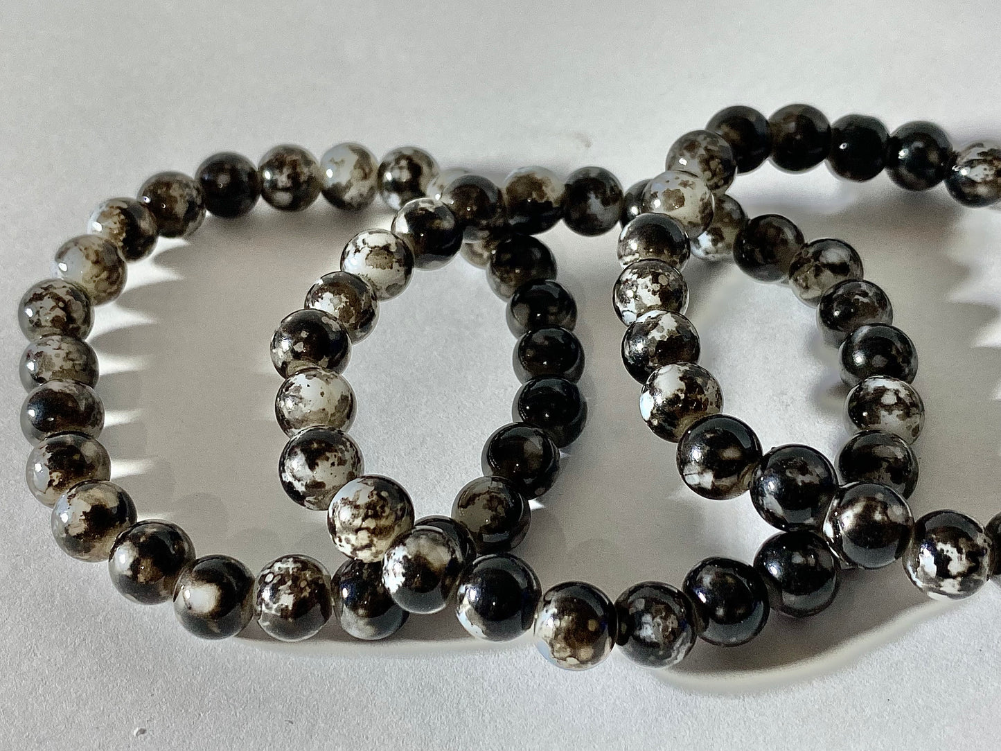 Moon Stone Bracelet (Snow White and black ) colour